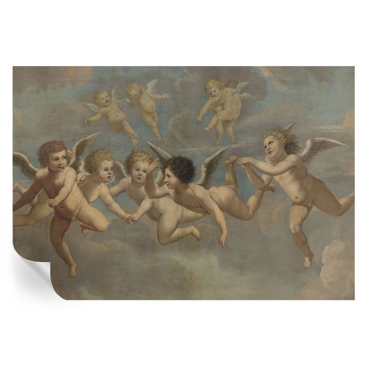 Tapet Autodeziv De Perete, Tulup, Figuri angelice, Maro, 152 x 104 cm, Decorativ, Pentru Sufragerie, Dormitor, 010170060180000285231