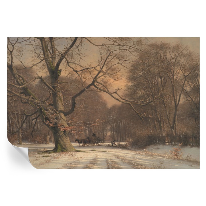 Tapet Autocolant De Perete, Tulup, Peisaj de iarna, Bej, 152 x 104 cm, Decorativ, Usor De Instalat, 010170060180000285365