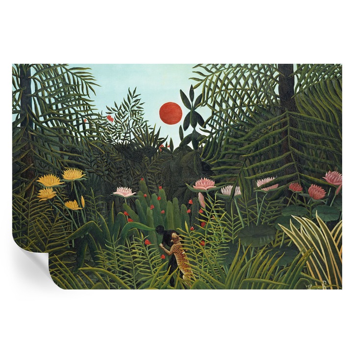 Tapet Autodeziv De Perete, Tulup, Peisaj exotic, Verde, 152 x 104 cm, Decorativ, Pentru Living, Hol, 010170060180000285441