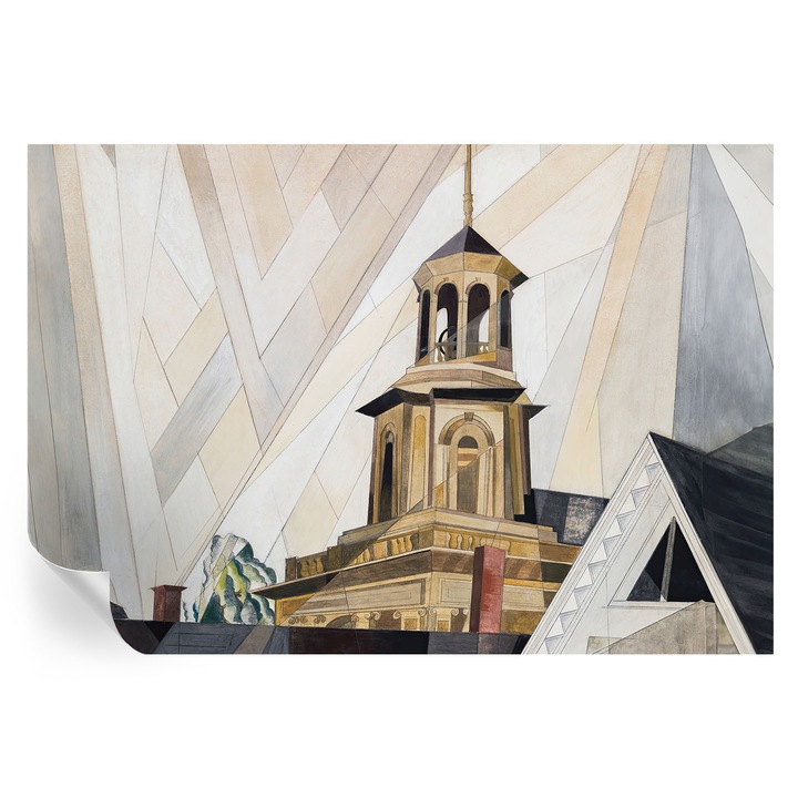 Fototapet Tulup, Turn arhitectural, Alb, 152x104cm, Autoadeziv