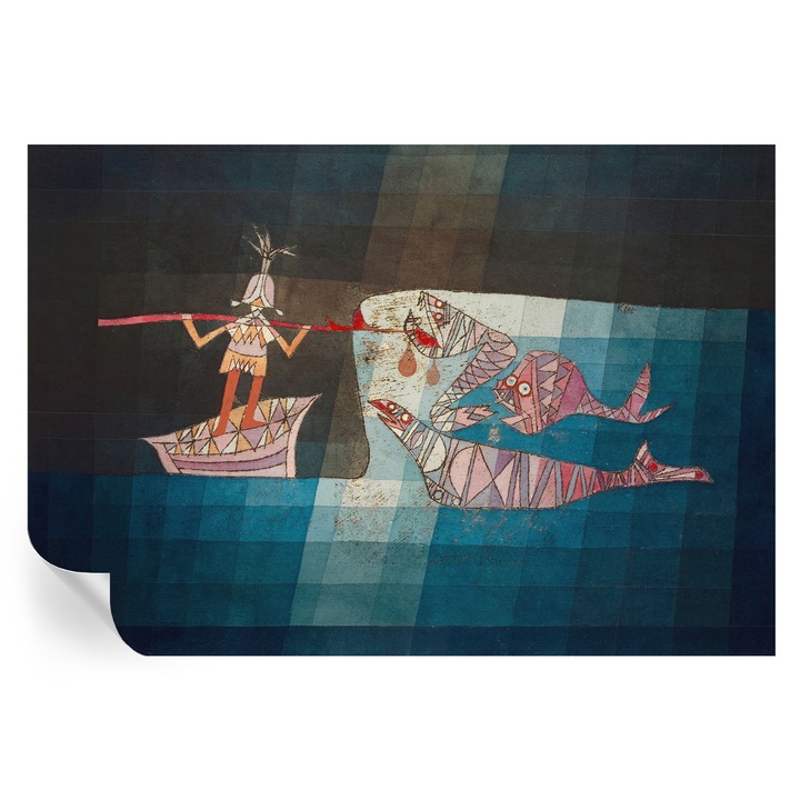 Fototapet Tulup, Pescar vanator, Negru, 152x104cm