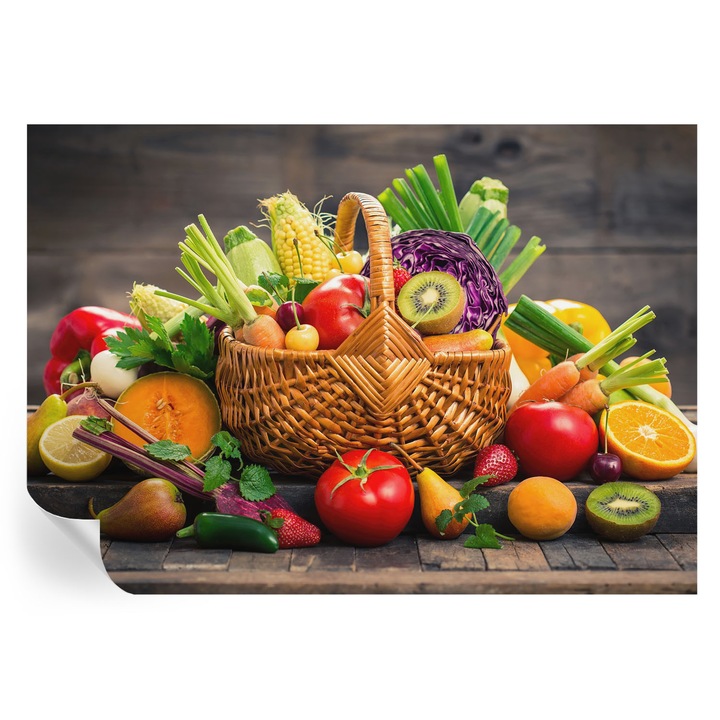 Tapet Autocolant De Perete, Tulup, Bogatie fructata, Verde, 208 x 146 cm, Decorativ, Pentru Living, Hol, 010170060950000006827