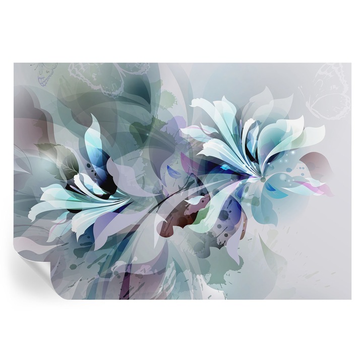 Tapet Autocolant De Perete, Tulup, Abstractie florala, Alb, 208 x 146 cm, Decorativ, Pentru Sufragerie, Dormitor, 010170060950000006459