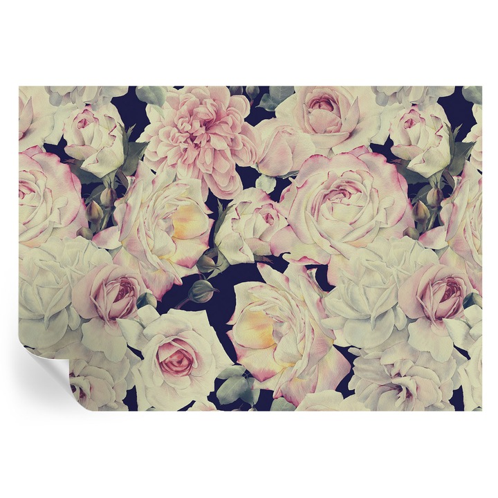 Fototapet autocolant Tulup, motiv buchet de flori, alb, 208x146cm