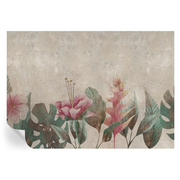 Öntapadós Dekor Tapéta, Tulup, Finom növényvilág, Bézs, 312 x 219 cm, Dekoráció, Nedvességálló, 010170060960000282745