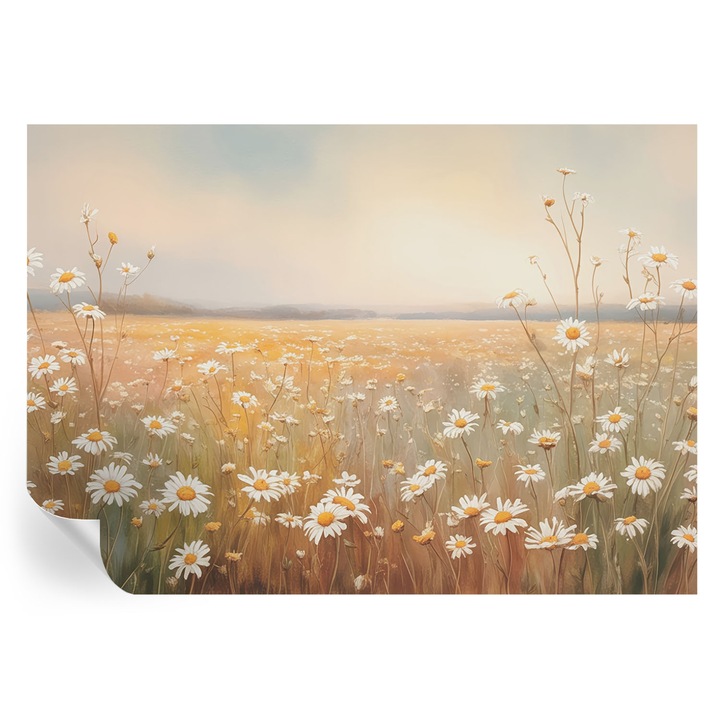 Tapet Autocolant De Perete, Tulup, Pajiste cu flori, Alb, 208 x 146 cm, Decorativ, Usor De Montat Si Rezistent, 010170060950000284717