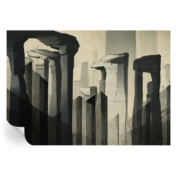 Fototapet tulup, arhitectura bruta, gri, 312x219cm, autoadeziv