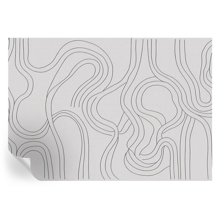 Tapet Autocolant De Perete, Tulup, Linii organice, Alb, 208 x 146 cm, Decorativ, Pentru Interior, 010170060950000284781