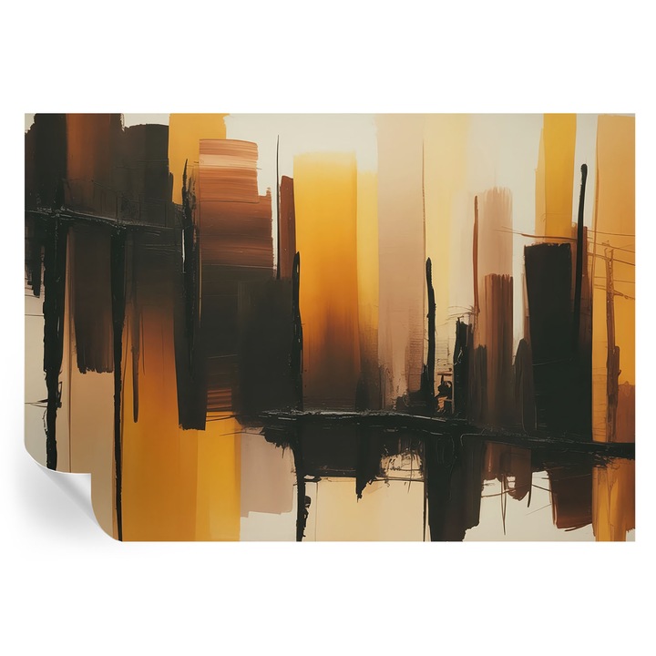 Öntapadós Tapéta Fali Dekoráció, Tulup, Függőleges csíkok, Barna, 208 x 146 cm, Dekor, Modern Belsőépítészeti Dekoráció, 010170060950000284857