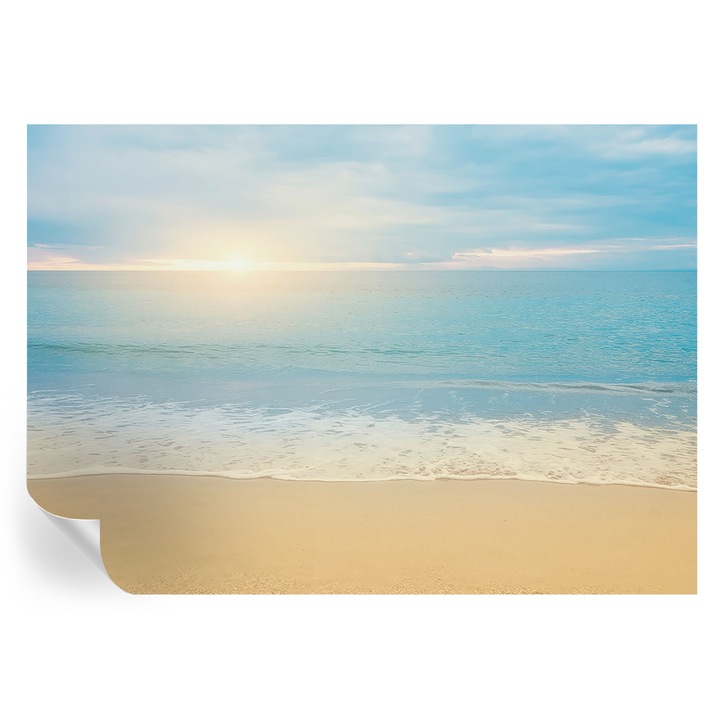 Tapet Autodeziv De Perete, Tulup, Rasarit de soare, Albastru, 208 x 146 cm, Decorativ, Pentru Living, Hol, 010170060950000285029