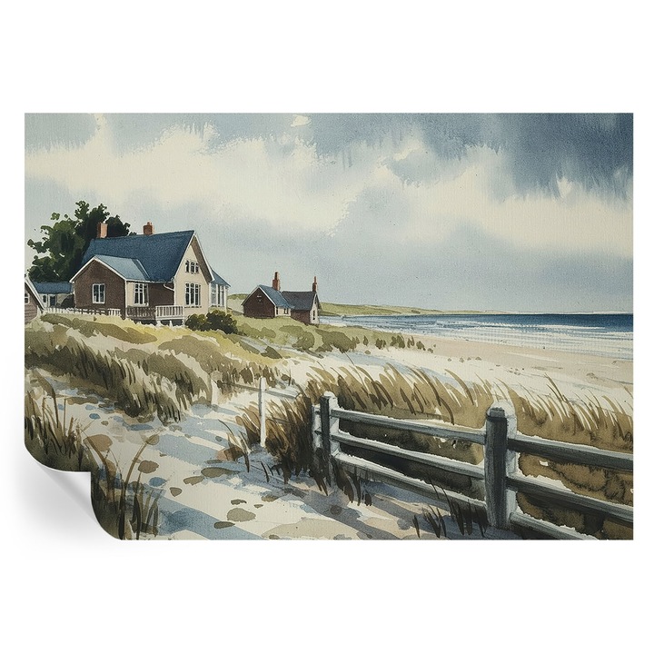 Tapet Autodeziv De Perete, Tulup, Dune de plaja, Alb, 208 x 146 cm, Decorativ, Pentru Bucatarie, Baie, 010170060950000285096