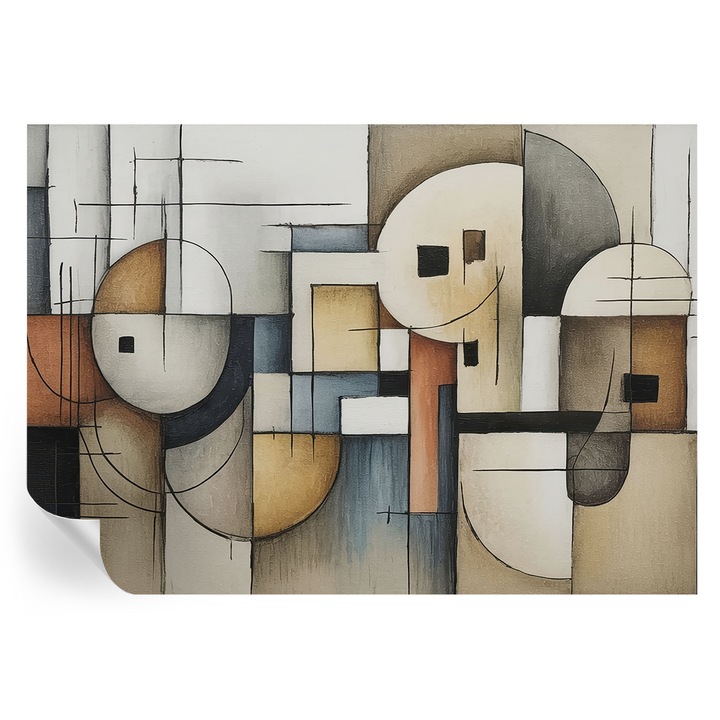 Tapet Autocolant, Tulup, Armonie geometrică, Gri, 208x146cm