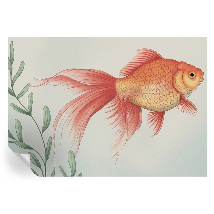 Tapet autocolant, tulup, Frumusețea apei, portocaliu, 208x146cm, detasabil