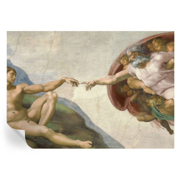 Fototapet autocolant Tulup, Motiv: Contact spiritual, Bej, 208x146cm, Lavabil, Rezistent la murdarie