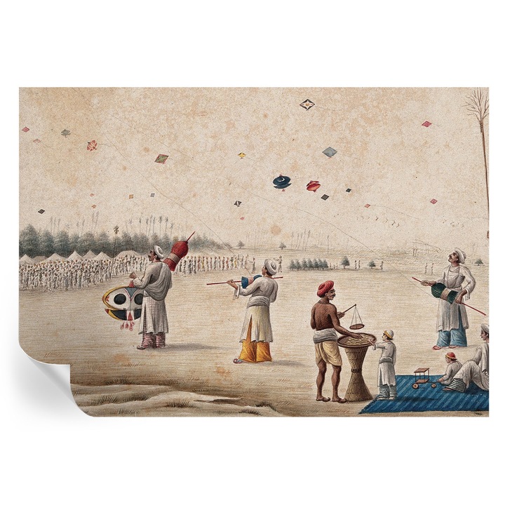 Tapet autocolant, tulup, Zmee care se inalta, Bej, 208x146cm