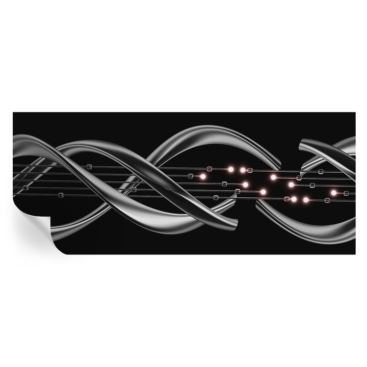 Fototapet autocolant Tulup, model impletit, negru, 250x104cm, rezistent la murdarie si umiditate