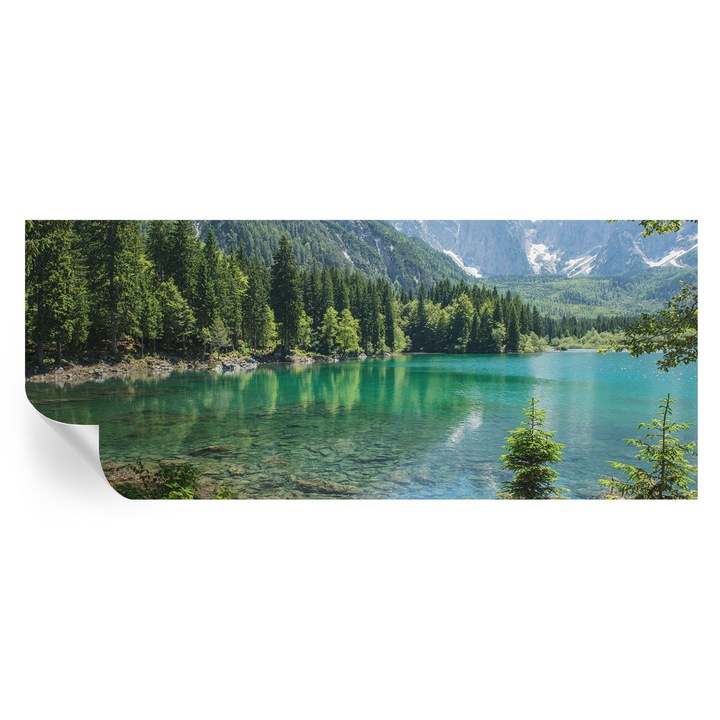 Fototapet autocolant, Tulup, Lacul verde, 250x104cm, lavabil, pentru living și hol