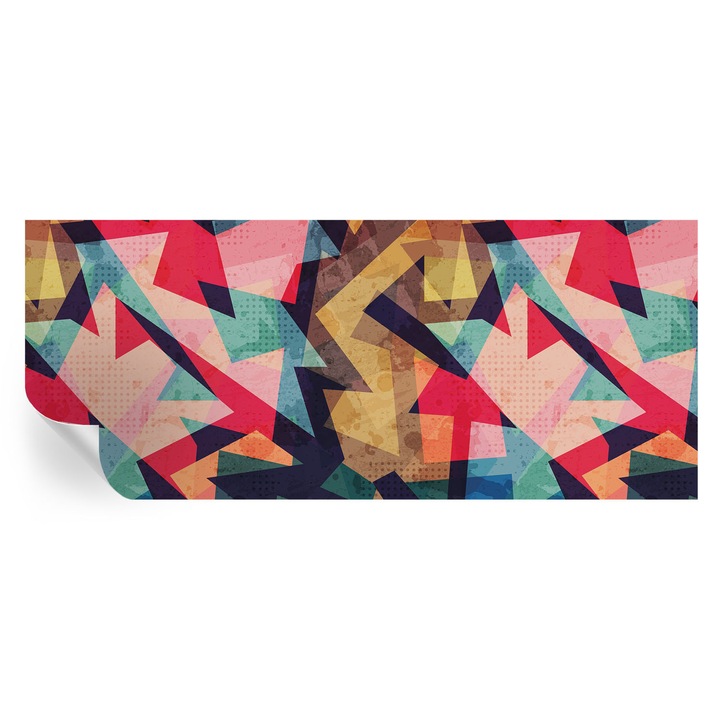 Fototapet autocolant, tulup, model colorat, rosu, 250x104cm