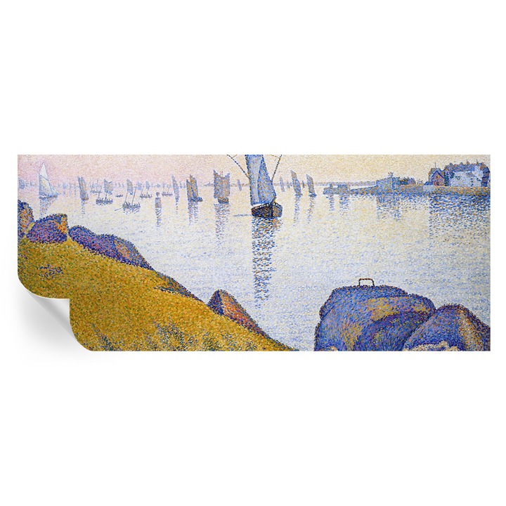 Tapet autocolant, tulup, reflexie a velei, galben, 250x104cm