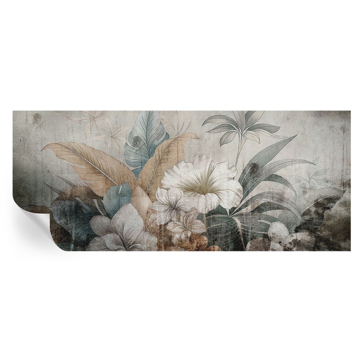 Tapet Autocolant De Perete, Tulup, Visul florilor, Gri, 250 x 104 cm, Decorativ, Pentru Sufragerie, Dormitor, 010170060020000282744