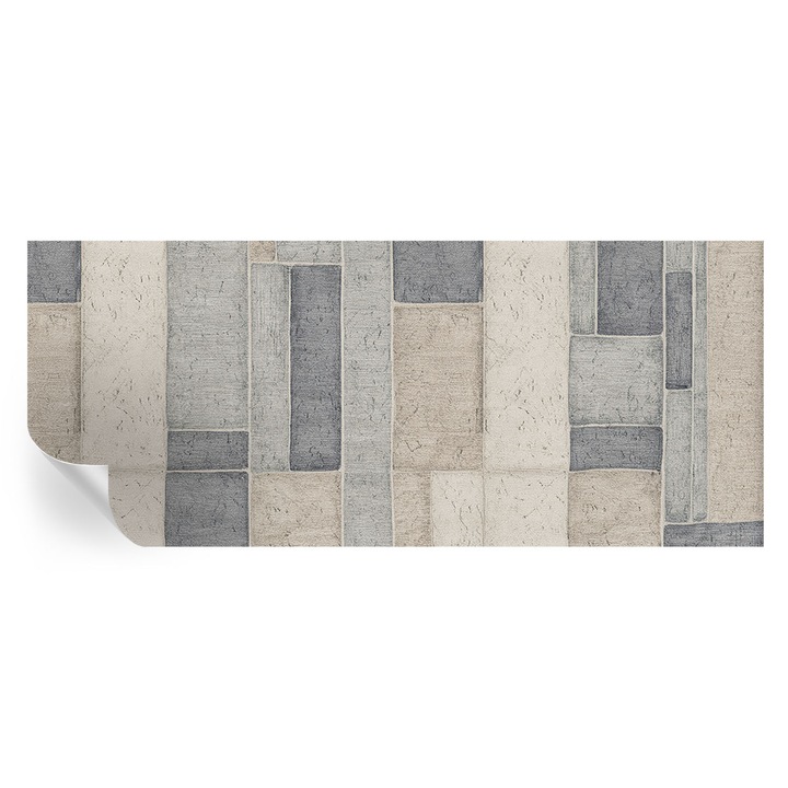 Fali Fotótapéta Autocolant, Tulup, Mozaic geometric, Gri, 250 x 104 cm, Decorativ, Pentru Interior, 010170060020000284807