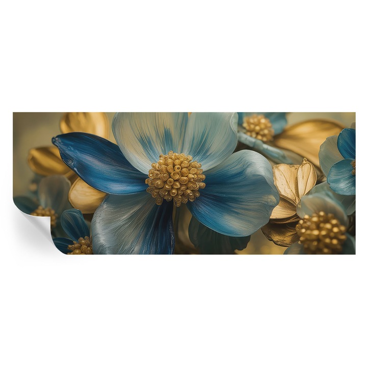 Tapet Textil Autocolant, Tulup, Aranjament floral, Alb, 250 x 104 cm, Decorativ, Pentru Birou, 010170060020000284842