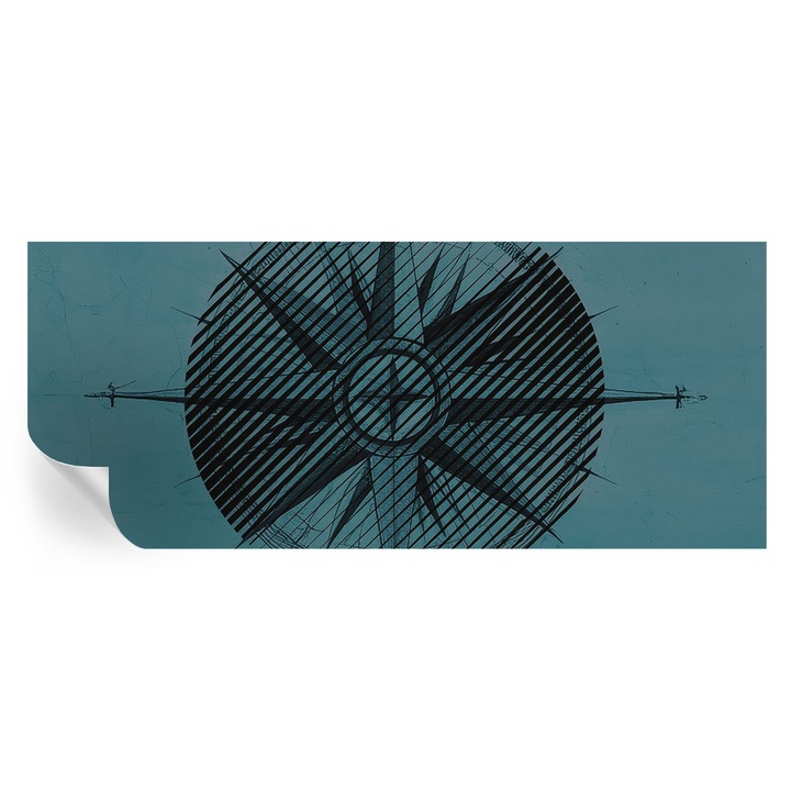 Fali Fotótapéta Autocolant, Tulup, Busola marina, Turcoaz, 250 x 104 cm, Decorativ, Stickere Decorative, 010170060020000284978