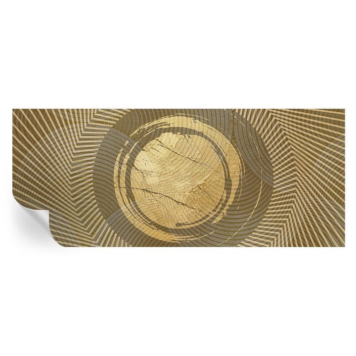 Tapet Textil Autocolant, Tulup, Linii radiante, Bej, 250 x 104 cm, Decorativ, Pentru Birou, 010170060020000285140