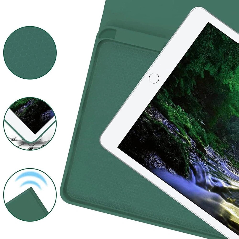 Etui cu tastatura Bluetooth pentru tableta, 11.2", ecologic, verde, set complet