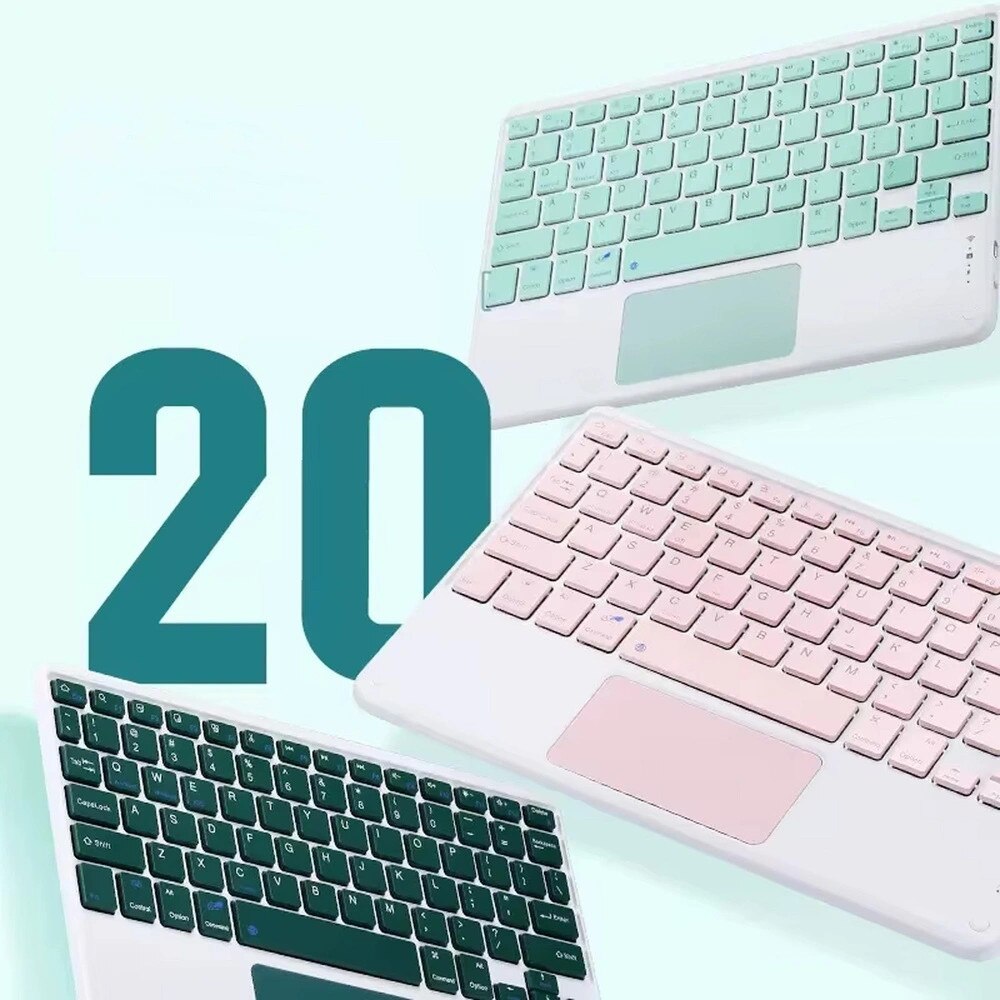Etui cu tastatura Bluetooth pentru tableta, 11.2", ecologic, verde, set complet