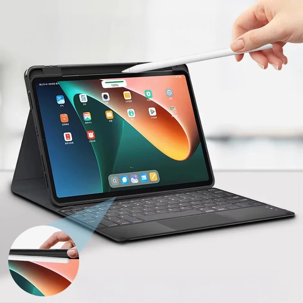 Husa cu tastatura Bluetooth pentru tableta 11.2", neagra, set complet