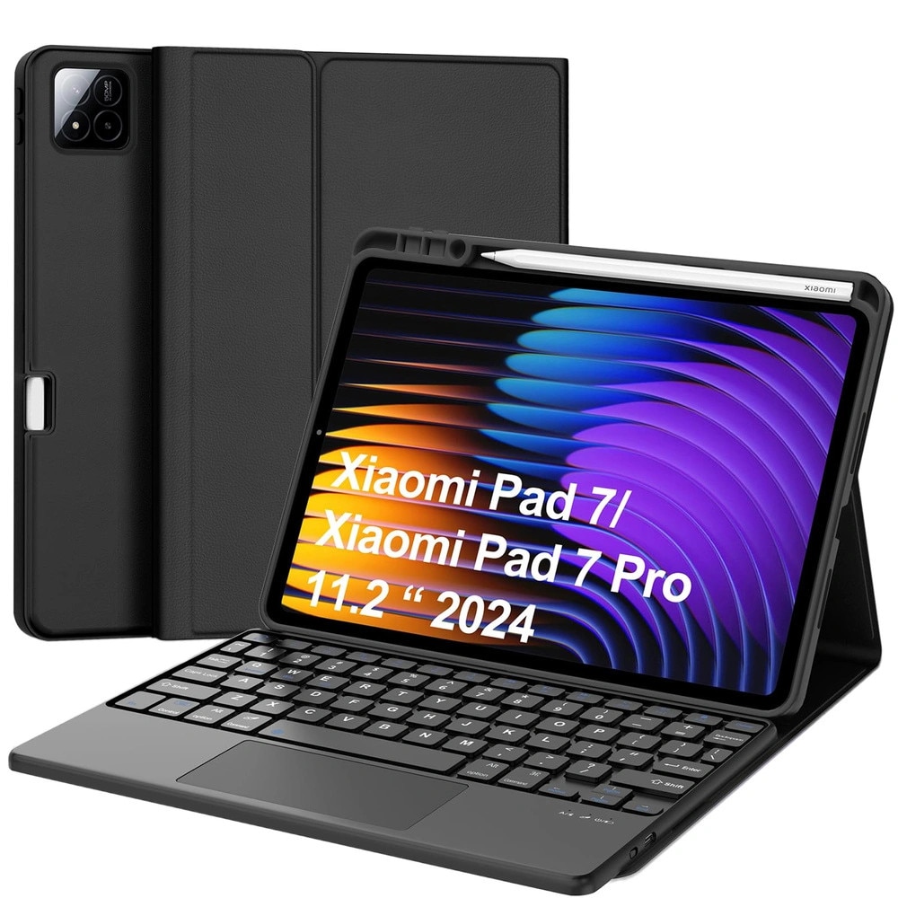 Husa cu tastatura Bluetooth pentru tableta 11.2", neagra, set complet