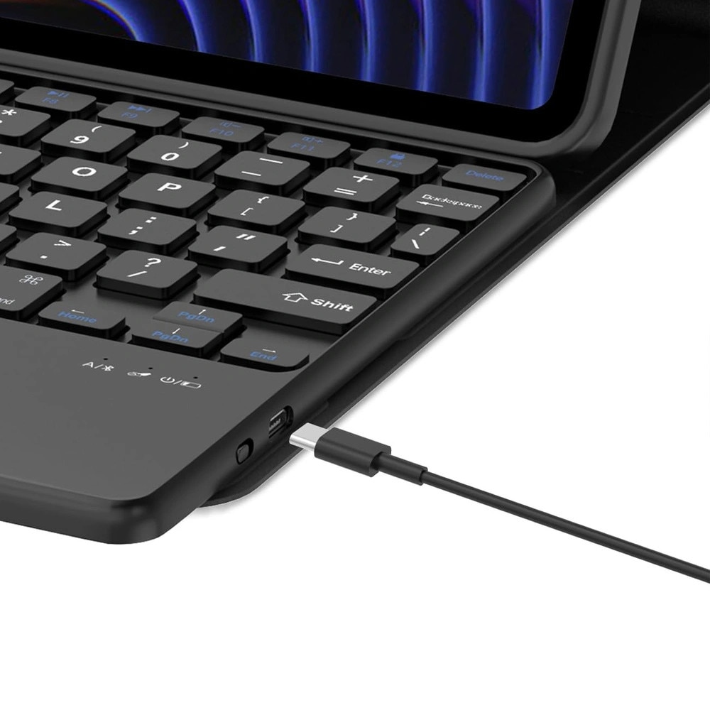 Husa cu tastatura Bluetooth pentru tableta 11.2", neagra, set complet