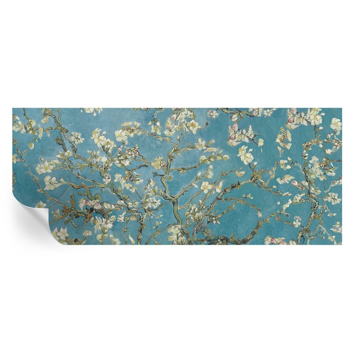 Tapet Autocolant De Perete, Tulup, Ramuri inflorite, Albastru, 250 x 104 cm, Decorativ, Usor De Montat Si Rezistent, 010170060020000285214