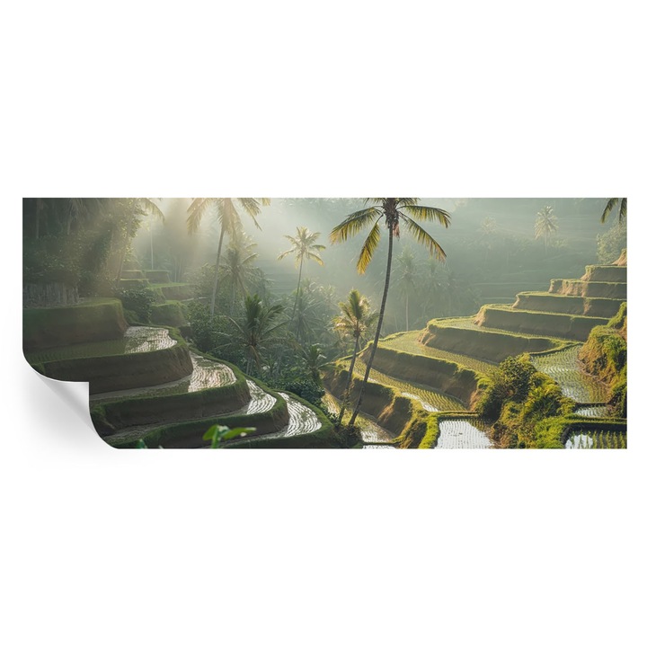 Tapet Autocolant De Perete, Tulup, Terase paradisiace, Verde, 250 x 104 cm, Decorativ, Usor De Curatat, 010170060020000284915