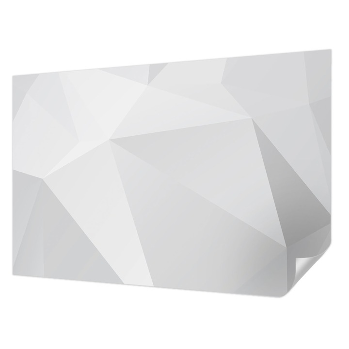 Öntapadós Dekor Tapéta, Wallfluent, Szürke háromszögek, Fehér, 104 x 70 cm, Fali Dekoráció, Nedvesség- És Foltálló, 010170060170000006051
