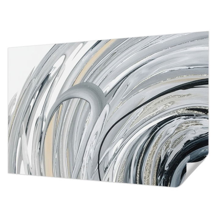 Öntapadós Tapéta Fali Dekoráció, Wallfluent, Absztrakt márvány, Szürke, 104 x 70 cm, Nappaliba, Konyhába, 010170060170000284787