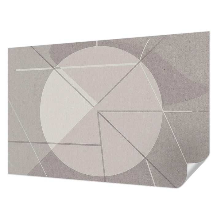 Öntapadós Tapéta Falra, Wallfluent, Absztrakt geometria, Szürke, 104 x 70 cm, Előszobába, Hálószobába, 010170060170000284986