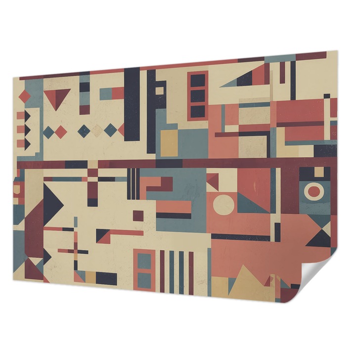 Öntapadós Dekor Tapéta, Wallfluent, Absztrakt kompozíció, Bézs, 104 x 70 cm, Könnyen Tisztítható, Nedvességálló, 010170060170000285062