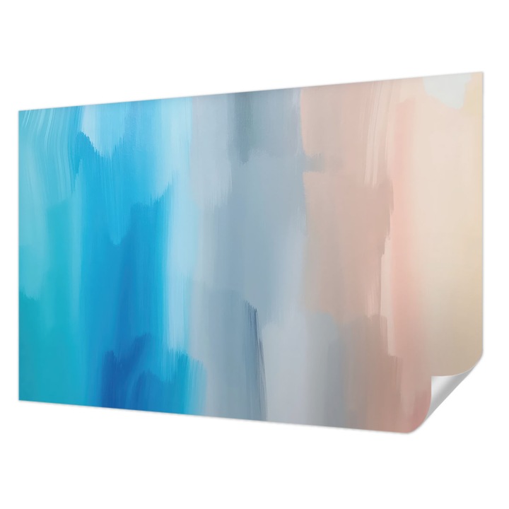 Öntapadós Tapéta Fali Dekoráció, Wallfluent, Színes absztrakció, Kék, 104 x 70 cm, Dekoráció, Falra, 010170060170000285076