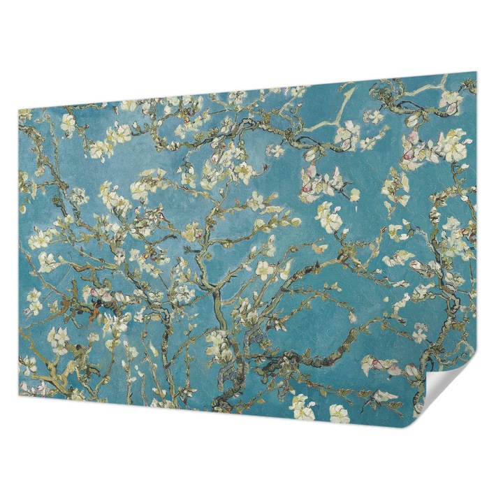 Öntapadós Tapéta Falra, Wallfluent, Virágzó ágak, Kék, 104 x 70 cm, Könnyen Tisztítható, Nedvességálló, 010170060170000285214