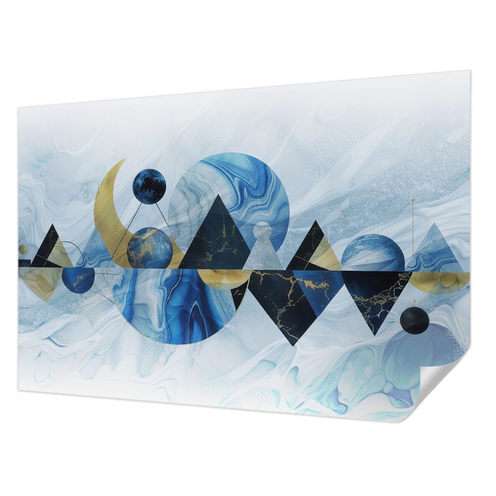 Öntapadós Dekor Tapéta, Wallfluent, Kozmikus elegancia, Fehér, 104 x 70 cm, Dekoráció, Falra, 010170060170000284903