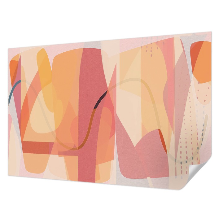 Öntapadós Fotótapéta Falra, Wallfluent, Színes absztrakció, Narancssárga, 104 x 70 cm, Dekoráció, Erős Ragasztó, 010170060170000285002