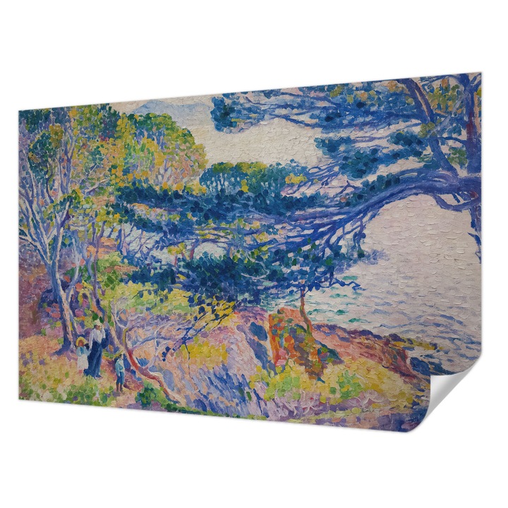 Öntapadós Fotótapéta Falra, Wallfluent, Impresszionista tájkép, Kék, 104 x 70 cm, Könnyen Tisztítható, Nedvességálló, 010170060170000285405