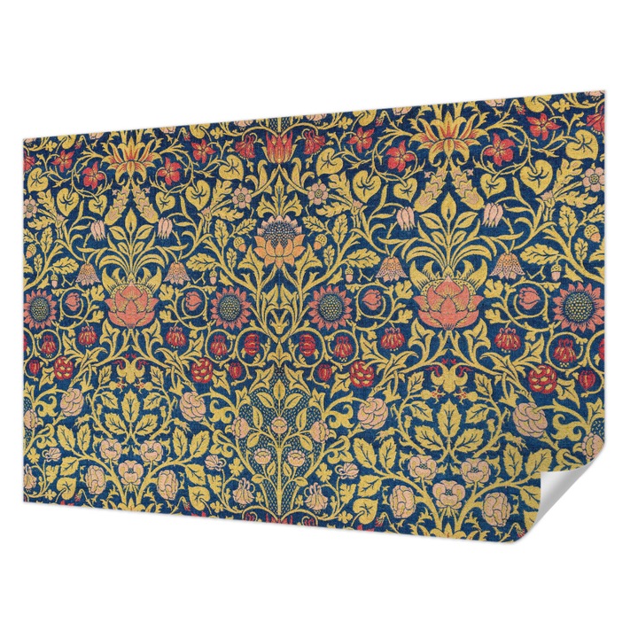 Öntapadós Tapéta Falra, Wallfluent, Virágminta, Zöld, 104 x 70 cm, Nappaliba, Konyhába, 010170060170000285488