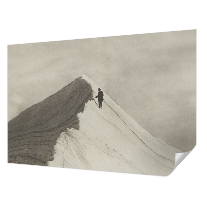 Öntapadós Tapéta Fali Dekoráció, Wallfluent, Magányos mászó, Szürke, 104 x 70 cm, Erős Ragasztó, Modern Belsőépítészeti Dekoráció, 010170060170000285510