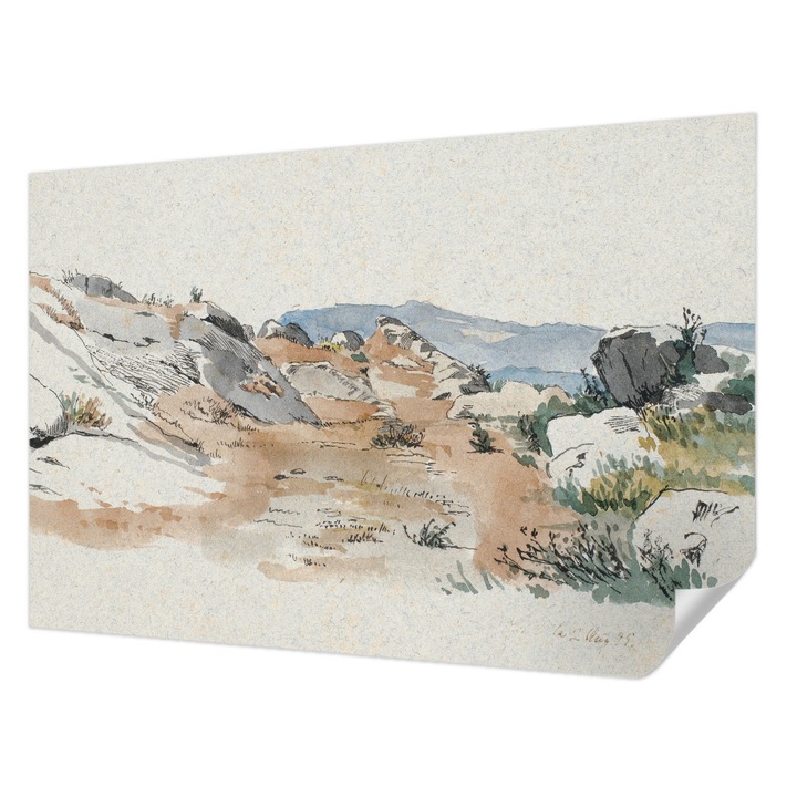 Öntapadós Tapéta Falra, Wallfluent, Szikla táj, Bézs, 104 x 70 cm, Fali Dekoráció, Nedvesség- És Foltálló, 010170060170000285511