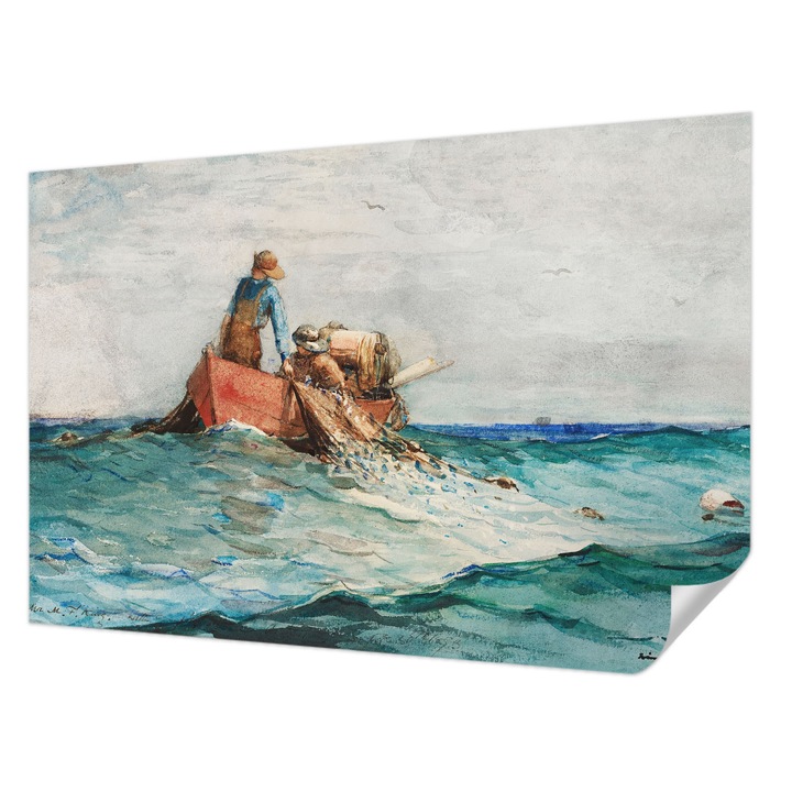 Öntapadós Tapéta Falra, Wallfluent, Tengeri expedíció, Kék, 104 x 70 cm, Dekoráció, Klasszikus, 010170060170000285654