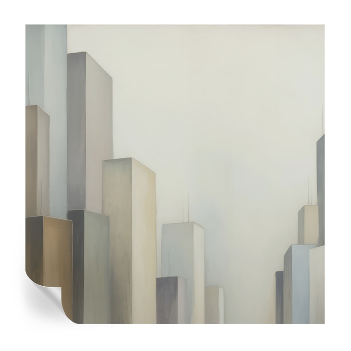 Tapet autocolant Tulup, zgârie-nori ai orașului, gri, 250x250 cm