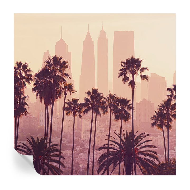 Tapet Autocolant Tulup, Armonie Occidentala, Roz, 250x250cm, Detasabil